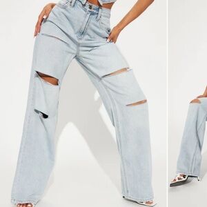 Fashion Nova Light Blue Distressed Women Jeans